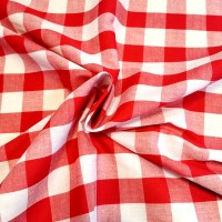 1'' Polycotton Gingham RED