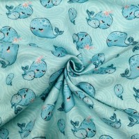 100% Cotton Flannelette - Whales