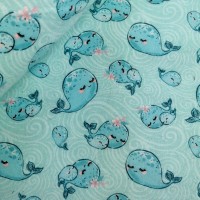 100% Cotton Flannelette - Whales