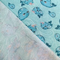 100% Cotton Flannelette - Whales