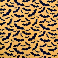 Halloween Polycotton - BATS ON ORANGE