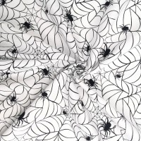 Halloween Polycotton- Spiderweb