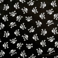 Halloween Polycotton - Skull and Crossbones