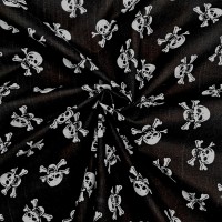 Halloween Polycotton - Skull and Crossbones