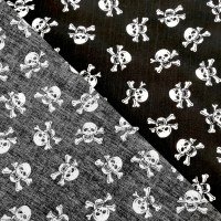 Halloween Polycotton - Skull and Crossbones