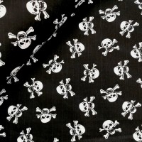 Halloween Polycotton - Skull and Crossbones