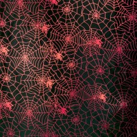 Halloween Foils Red Spiders Web