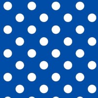 Tablecloth Vinyl  - Polka Dot White on Royal Blue 17mm