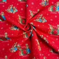 Peter Rabbit Christmas - Wreaths on Red