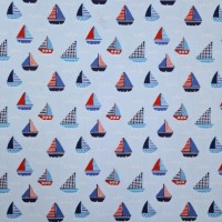 Sailboat Polycotton - SKY BLUE