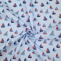 Sailboat Polycotton - SKY BLUE