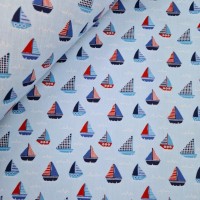 Sailboat Polycotton - SKY BLUE