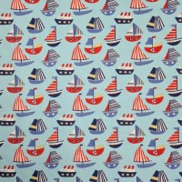 Sailboat Polycotton BLUE