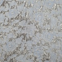 Metallic Floral Brocade - Sky Blue