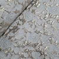 Metallic Floral Brocade - Sky Blue