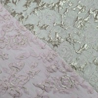 Metallic Floral Brocade - Baby Pink