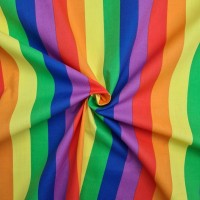 Rainbow Polycotton Stripe 25mm