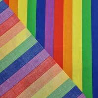 Rainbow Polycotton Stripe 25mm