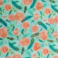 100% Cotton - Mint Bloom