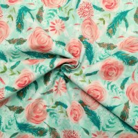 100% Cotton - Mint Bloom