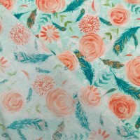 100% Cotton - Mint Bloom