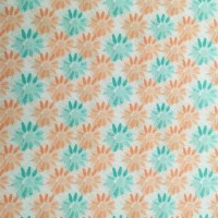 100% Cotton - Coral & Turq Flowers