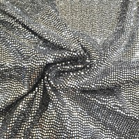 ALL OVER MIRROR SEQUIN SPANDEX -3mm SPOT SILVER ON BLACK