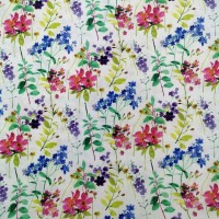 100% Floral Cotton - BRIGHT FLOWERS