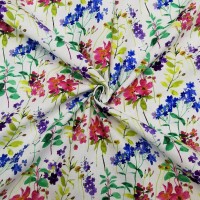 100% Floral Cotton - BRIGHT FLOWERS