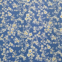 Floral Cotton Poplin - White Blooms on Blue
