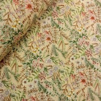 Floral Cotton Poplin- Wild Flowers on Beige