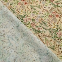 Floral Cotton Poplin- Wild Flowers on Beige