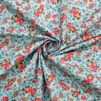 Floral Poplin Design 3 Blue