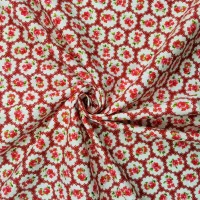 Floral Cotton Poplin - Roses on Red