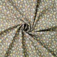 Floral Cotton Poplin - Ditsy Flowers on Grey