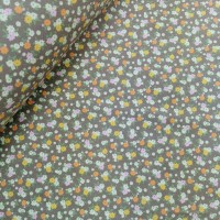 Floral Cotton Poplin - Ditsy Flowers on Grey