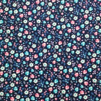 Floral Poplin DESIGN 18 NAVY