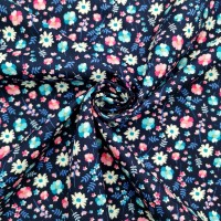 Floral Poplin DESIGN 18 NAVY