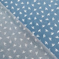 PRINTED COTTON DENIM  - DESIGN 6 - Birds