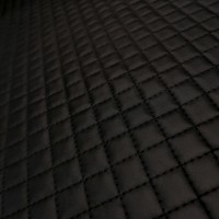 Embossed Diamond Leatherette Black