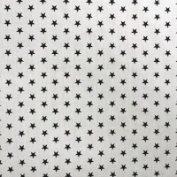 Polycotton Stars - Black on White