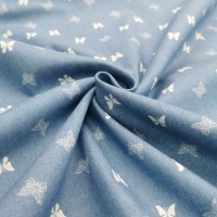 PRINTED COTTON DENIM  - DESIGN 5 - Butterflies