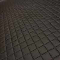 Embossed Diamond Leatherette Dark Brown