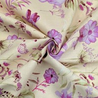 Floral Linen Spandex Cream