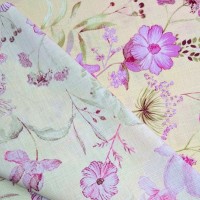 Floral Linen Spandex Cream