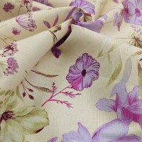 Floral Linen Spandex Cream