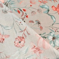 Floral Linen Spandex Beige