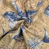 Floral Linen Spandex Beige