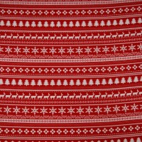 Christmas Polycotton - FAIRISLE RED