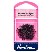 Hooks and Eyes: Black: Size 2